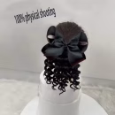 CurlyBow Ponytail (Single Piece) - Black