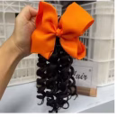 CurlyBow Ponytail (Single Piece) - Orange