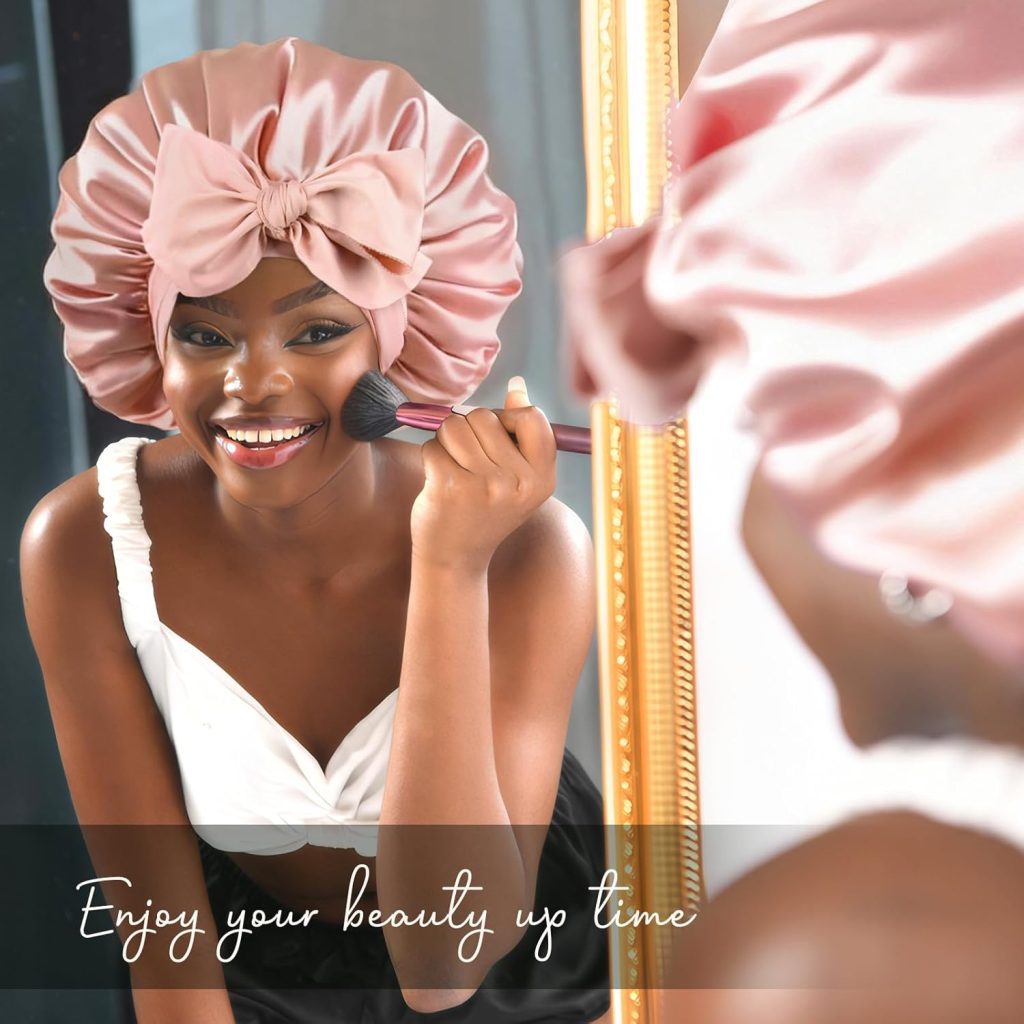 Satin Bow-Knot Sleep Cap
