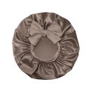 Satin Bow-Knot Sleep Cap - Taupe