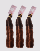 OT4/30 Ombre French Curl Braiding Hair with medium brown roots and light auburn ends for knotless braids and boho hairstyles