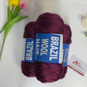 BRAZIL Wool Hair – 100% Acrylic Yarn (Premium Braiding Fiber) Wine Red