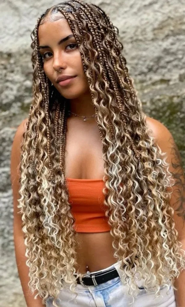 womanon boho deep wave braids with soft wavy curls braids in the UK